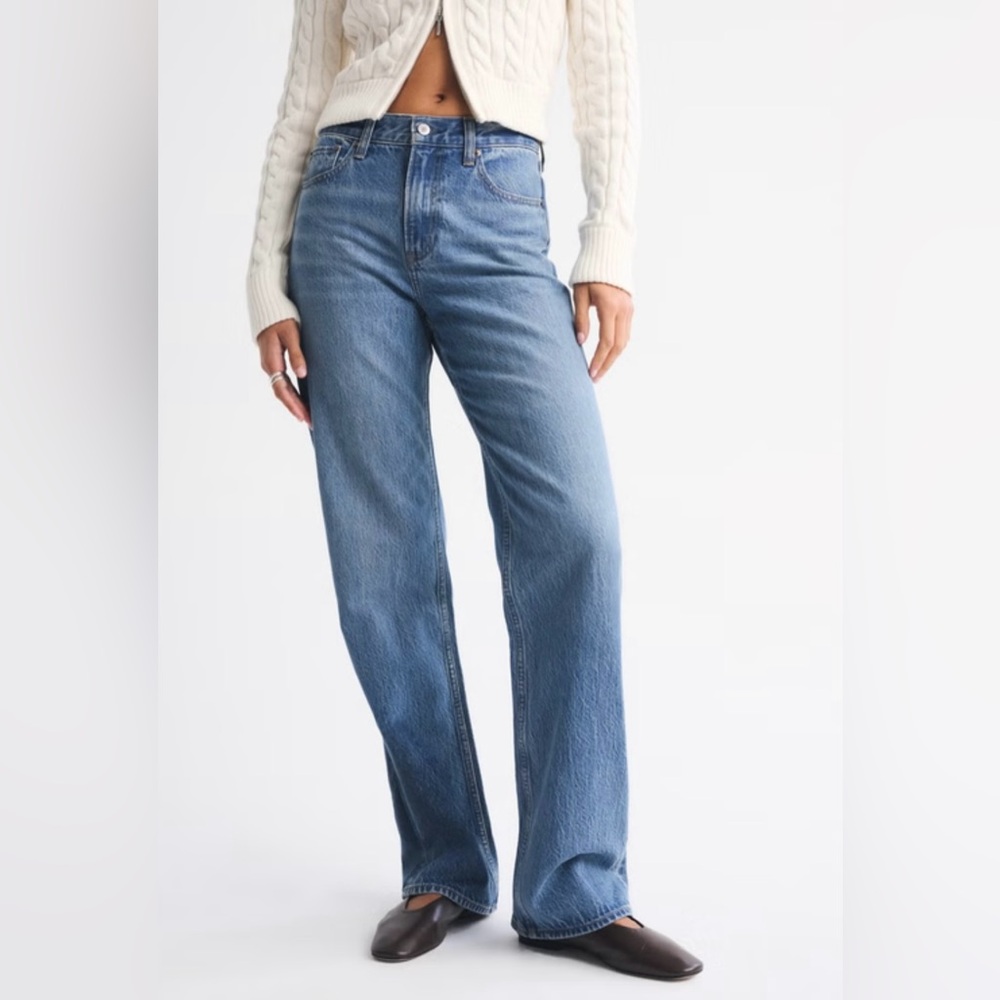 Abercrombie & Fitch Blue The Loose High Rose Jeans